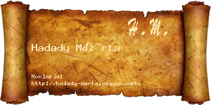 Hadady Márta névjegykártya
