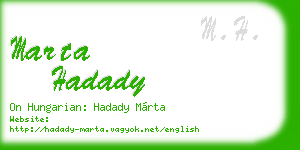 marta hadady business card