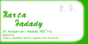 marta hadady business card